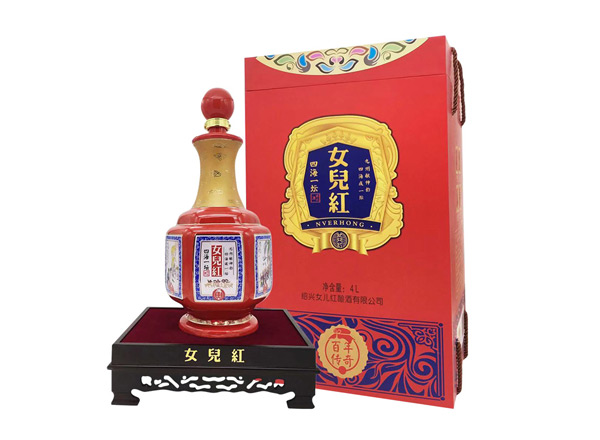 洛阳女儿红黄酒回收女儿红百年传奇四海一坛三十年4L礼盒装绍兴花雕酒