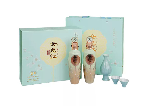 洛阳黄酒回收女儿红18年黄酒十八年桂花林藏老酒500ml*2礼盒装